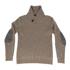 Tricot Knit Wear Men’s Beige & Grey Sweat Small 100% Lambs Wool Pull Over